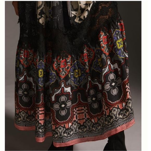 Anthropologie Bhanuni by Jyoti Tiered Maxi Dress in Black Print Size 2 - Picture 6 of 16